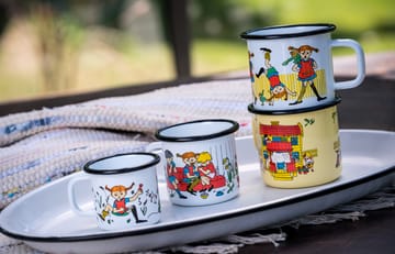 Caneca de esmalte Pippi & Herr Nilsson 1,5 dl - Branco - Muurla