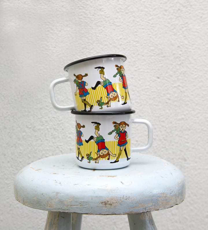 Caneca de esmalte Pippi Långstrump 3,7 dl - Branco - Muurla