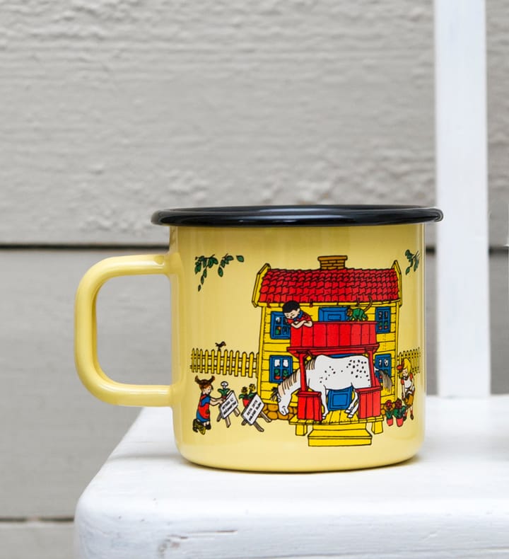 Caneca de esmalte Villa Villekulla 3,7 dl - Amarelo  - Muurla