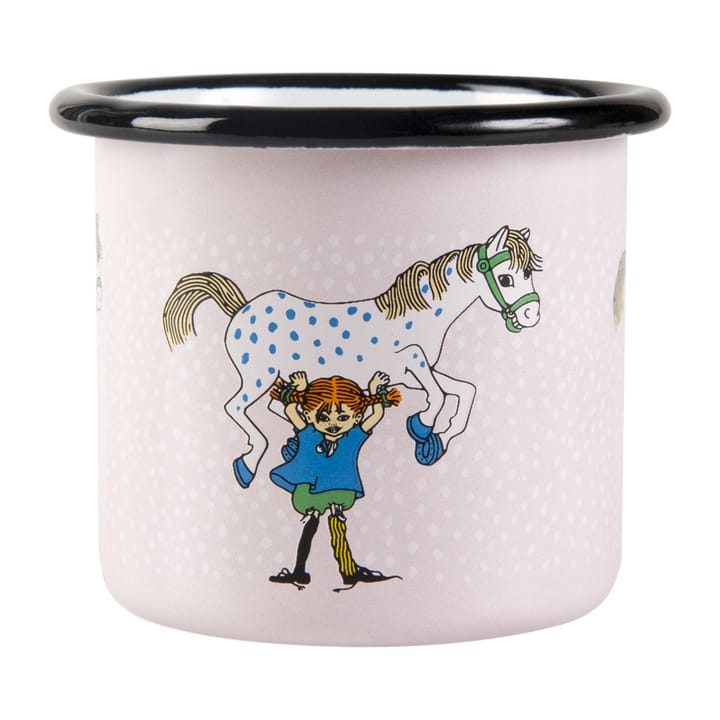 Caneca esmaltada Pippi e o homenzinho 1,5 dl, Rosa claro Muurla