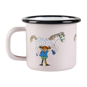 Caneca esmaltada Pippi e o homenzinho 1,5 dl - Rosa claro - Muurla