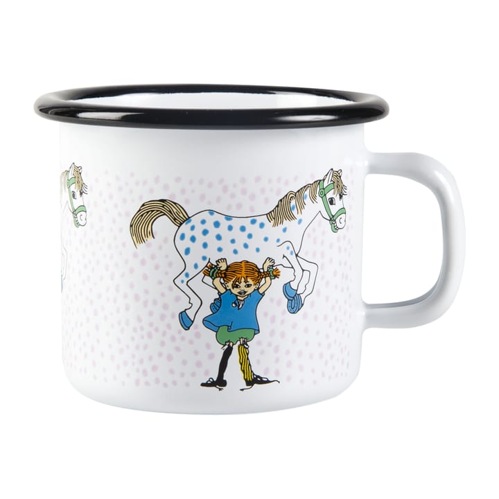 Caneca esmaltada Pippi e o homenzinho 2,5 dl, Branco Muurla