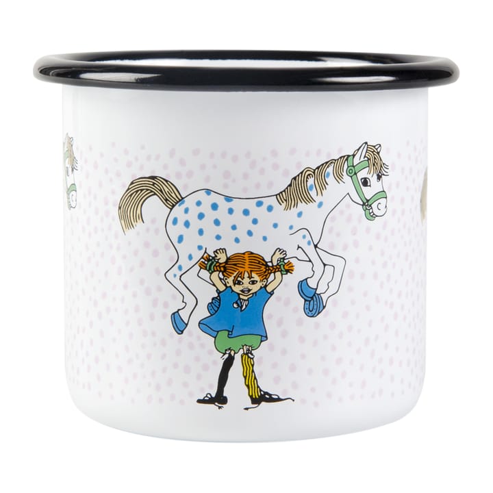 Caneca esmaltada Pippi e o homenzinho 2,5 dl, Branco Muurla