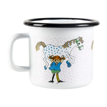 Caneca esmaltada Pippi e o homenzinho 2,5 dl - Branco - Muurla