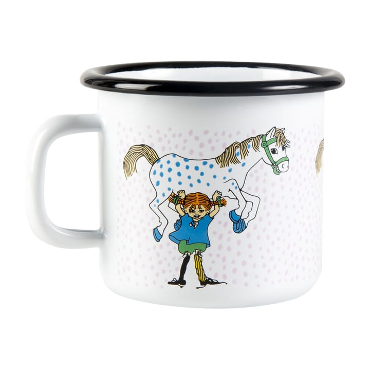 Caneca esmaltada Pippi e o homenzinho 2,5 dl, Branco Muurla