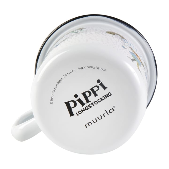 Caneca esmaltada Pippi e o homenzinho 2,5 dl, Branco Muurla