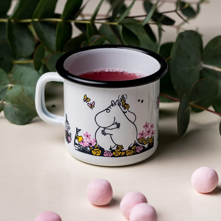 Caneca esmalte Moomin hugs 25 cl - branco - Muurla