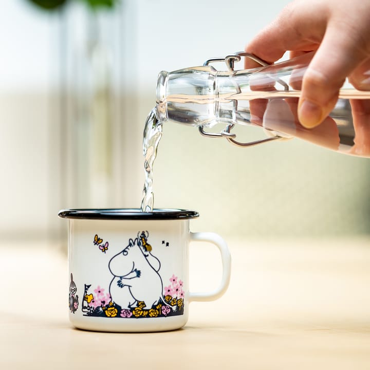 Caneca esmalte Moomin hugs 25 cl - branco - Muurla