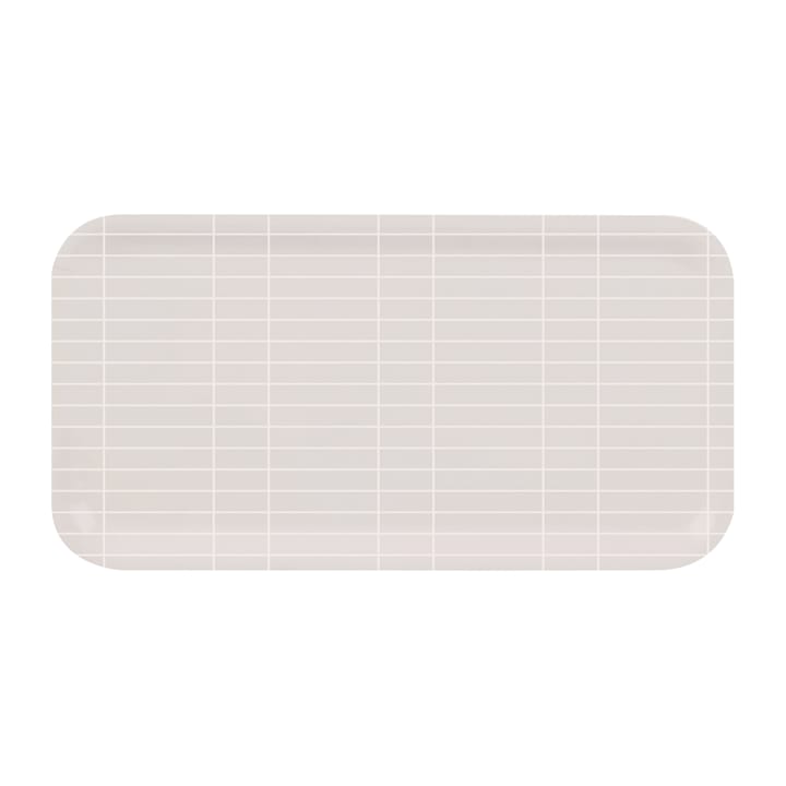 Checks & Stripes bandeja 22x43 cm - Beige-branco - Muurla