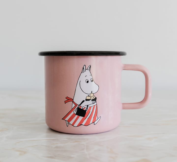 Moomin mamma caneca esmaltada 37 cl, Rosa Muurla