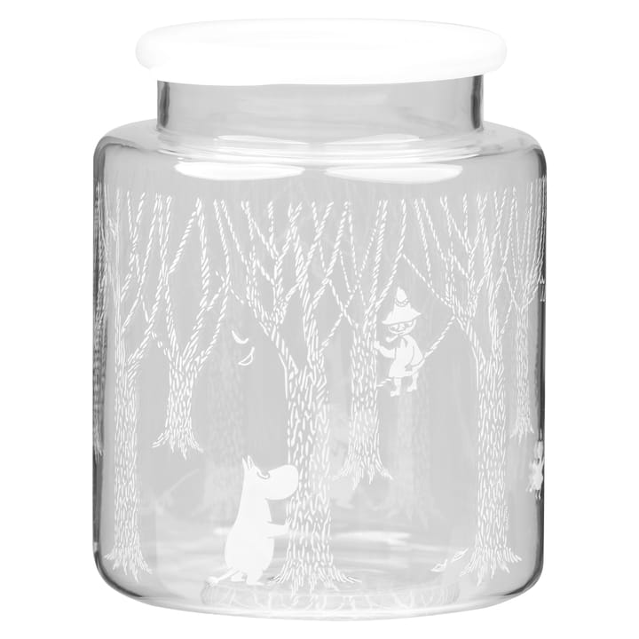 Recipiente de vidro com tampa de silicone In the Woods 17 cm - Transparente-branco - Muurla