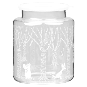 Recipiente de vidro com tampa de silicone In the Woods 17 cm - Transparente-branco - Muurla