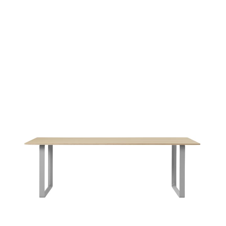 70/70 mesa de jantar 225x90 cm - Folheado de carvalho-compensado-cinzento - Muuto