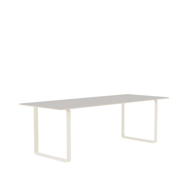 70/70 mesa de jantar 225x90 cm - óleo de linhaça cinzento-compensado-areia - Muuto