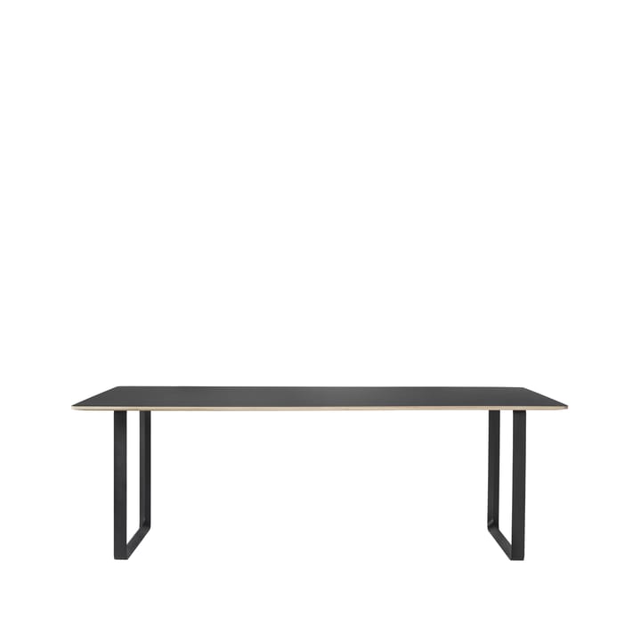 70/70 mesa de jantar 225x90 cm - óleo de linhaça preto-compensado-preto - Muuto