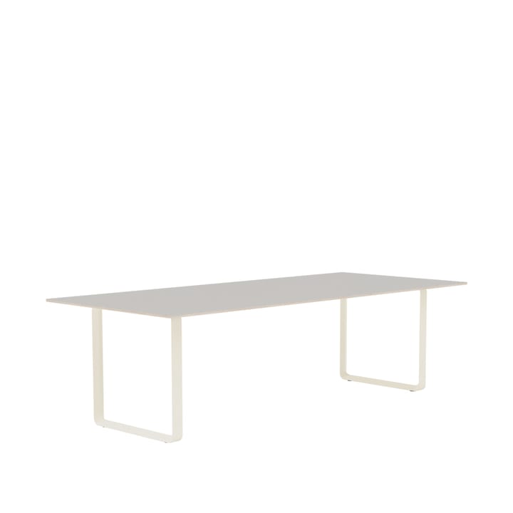 70/70 mesa de jantar 255x108 cm - óleo de linhaça cinzento-compensado-areia - Muuto