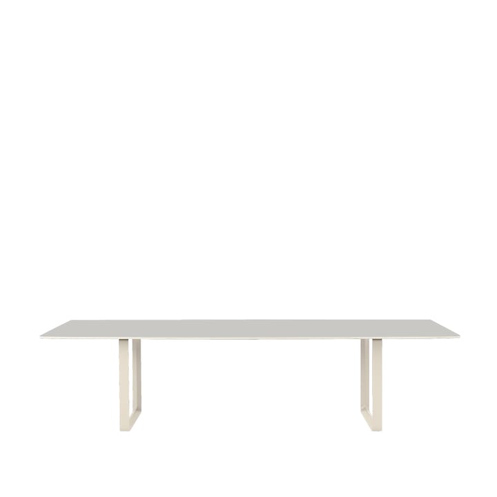 70/70 mesa de jantar 295x108 cm - óleo de linhaça cinzento-compensado-areia - Muuto