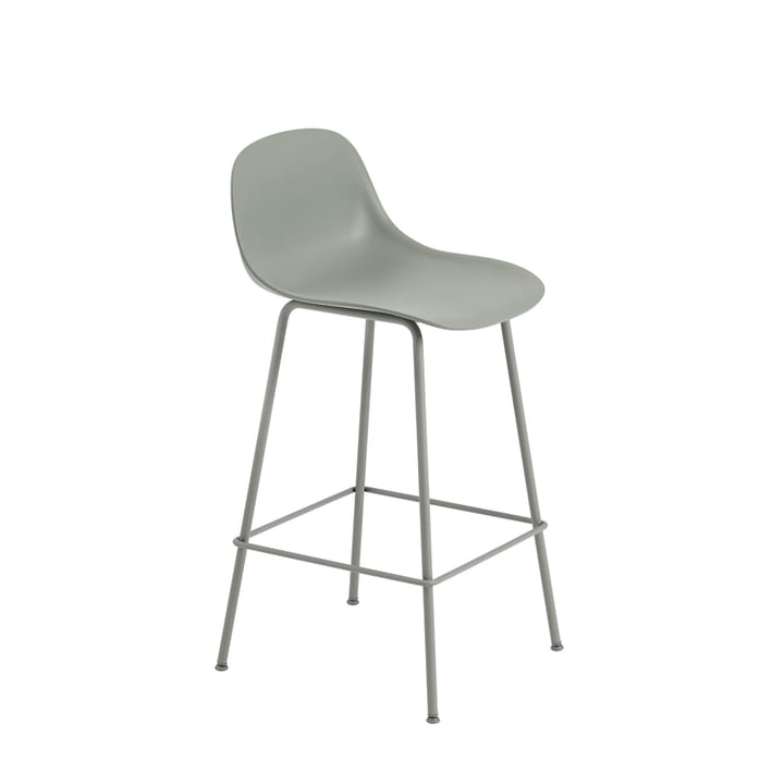 Banco alto Fiber Tube com apoio de costas 65 Cm - dusty green - Muuto