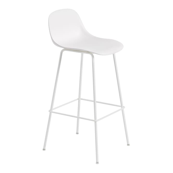 Banco alto Fiber Tube com apoio de costas 75 Cm - Branco - Muuto