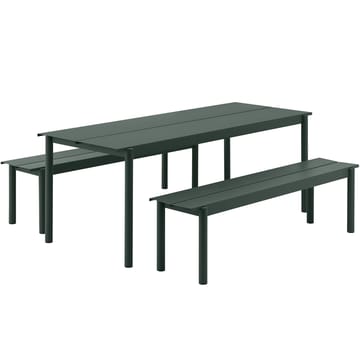 Banco de aço Linear 170 cm - Dark green - Muuto