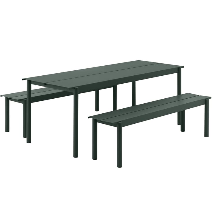 Banco de aço Linear 170 cm, Dark green Muuto