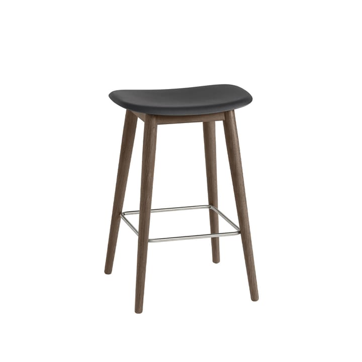 Banco de bar Fiber 75 cm - preto-castanho manchado - Muuto