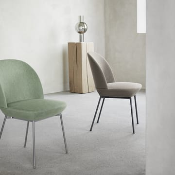 Bancos laterais estofos em tecido Oslo - Twill Weave 530-antracite  - Muuto