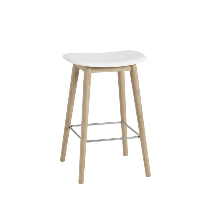 Banqueta com bar Fiber counter 65 cm - branco-carvalho - Muuto