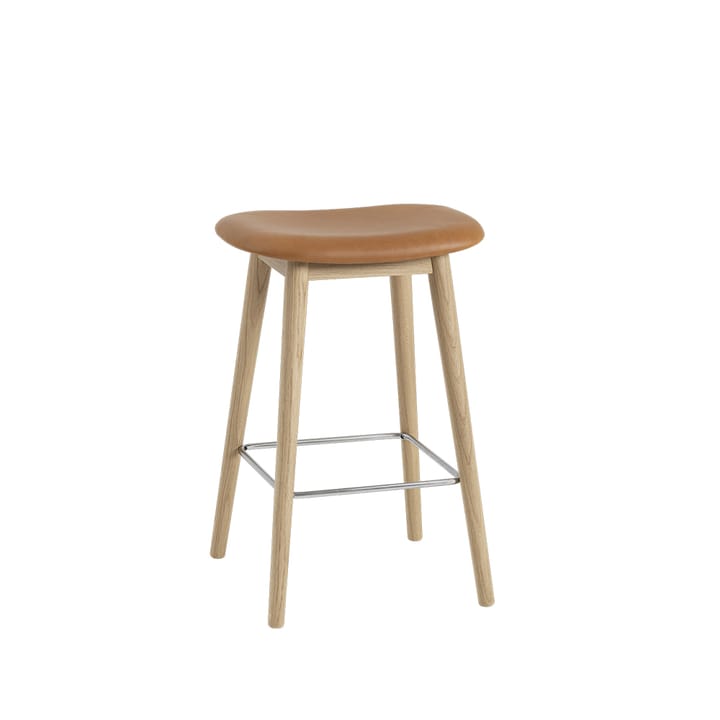 Banqueta com bar Fiber counter 65 cm - Conhaque-carvalho - Muuto