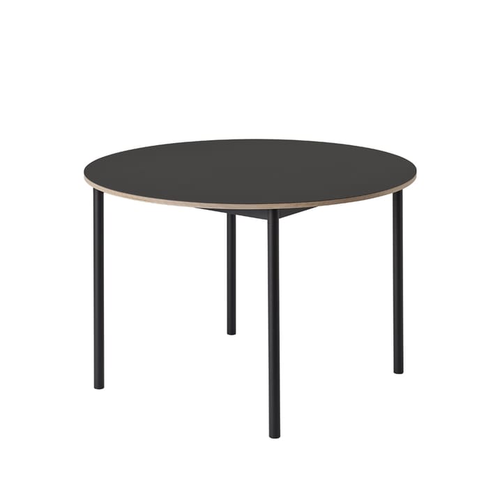 Base mesa de jantar redonda Ø110 cm - óleo de linhaça preto-compensado-preto - Muuto