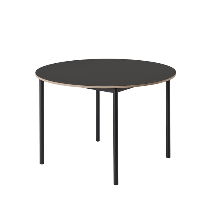 Base mesa de jantar redonda Ø110 cm, óleo de linhaça preto-compensado-preto Muuto