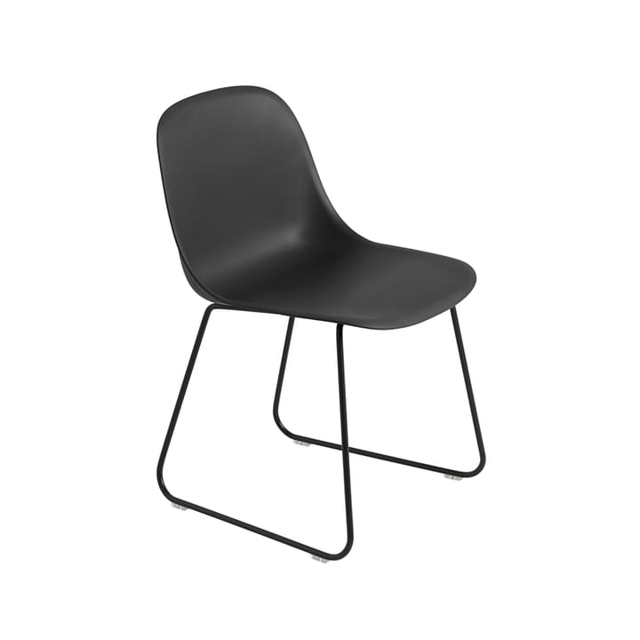 Cadeira base aço assentos plástico - preto antratice  - Muuto