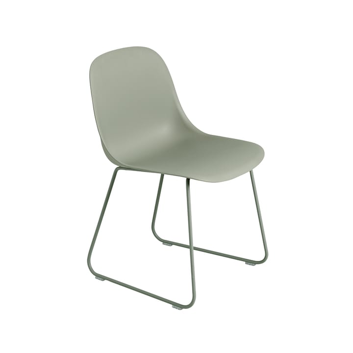 Cadeira base aço assentos plástico - verde dusty - Muuto