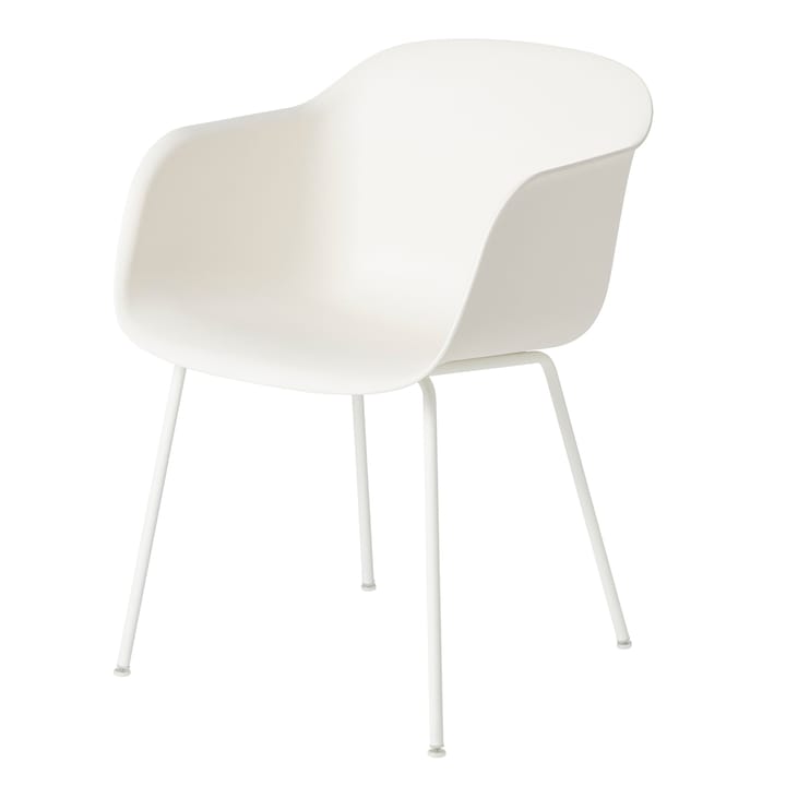 Cadeira com braços Fiber chair - Branco natural (plástico) - Muuto