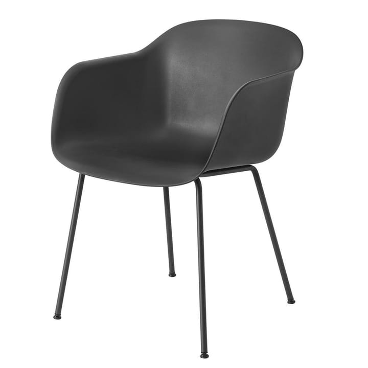 Cadeira com braços Fiber chair - Preto antracite (plástico) - Muuto