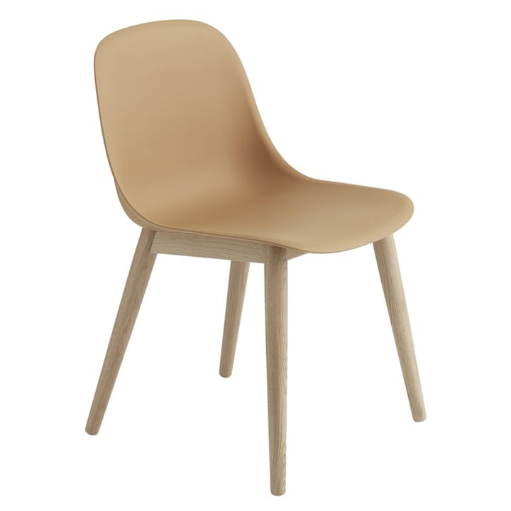 Cadeira com pernas de madeira Fiber Side Chair - Ocre-carvalho - Muuto