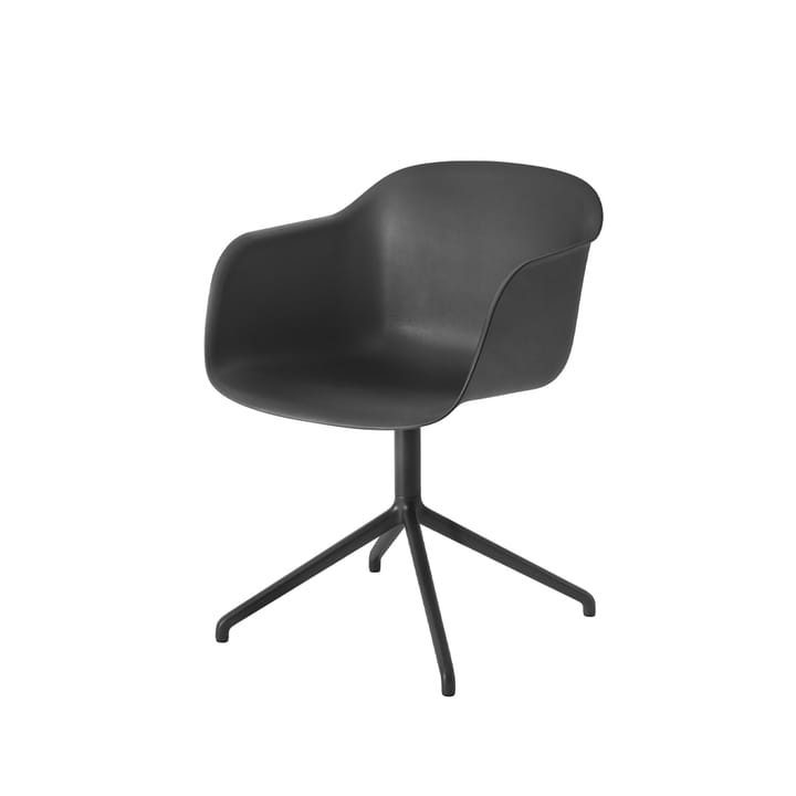  Cadeira de escritório base giratória e apoio braços Fiber - Black-anthracite black base - Muuto