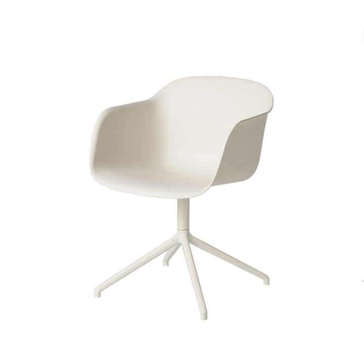  Cadeira de escritório base giratória e apoio braços Fiber - Branco - Muuto