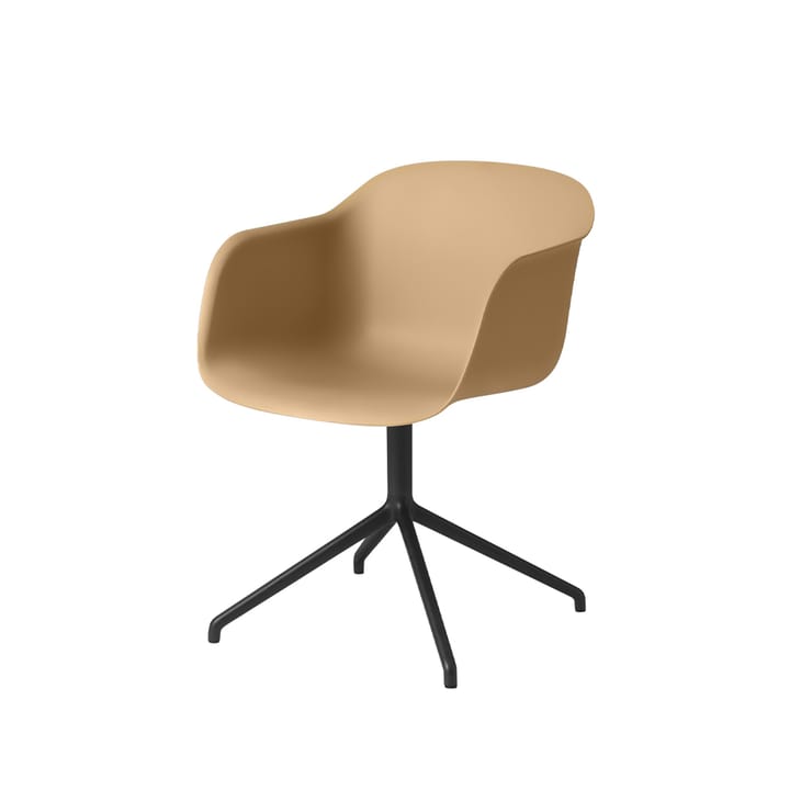  Cadeira de escritório base giratória e apoio braços Fiber - Ochre-anthracite black - Muuto