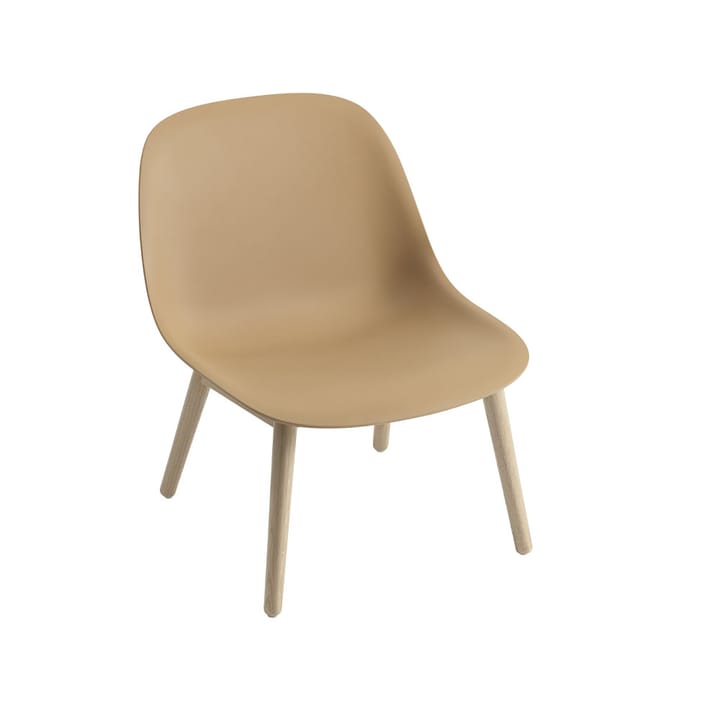 Fiber Cadeira lounge base madeira  - Ocre, pernas carvalho - Muuto