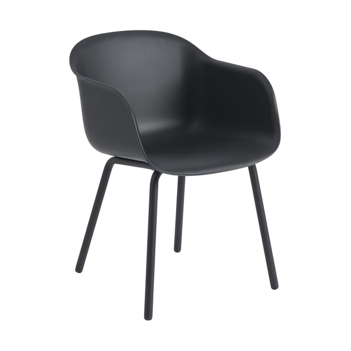 Fiber Outdoor Armchair com pernas de aço - Anthracite black (plastic) - Muuto