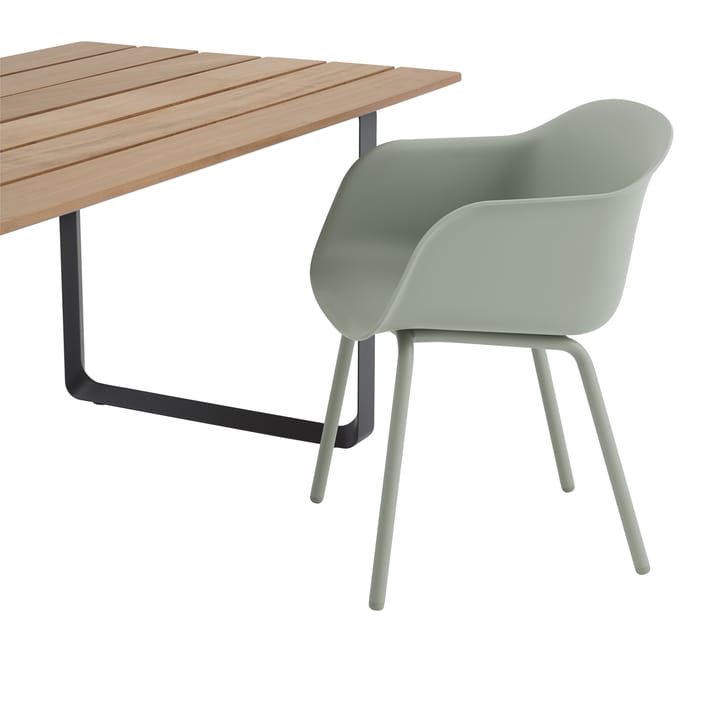 Fiber Outdoor Armchair com pernas de aço - Dusty green - Muuto