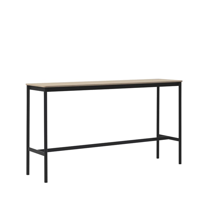 Mesa bar Base High, Carvalho, estrutura preta, compensado, L50 C190 A105 Muuto