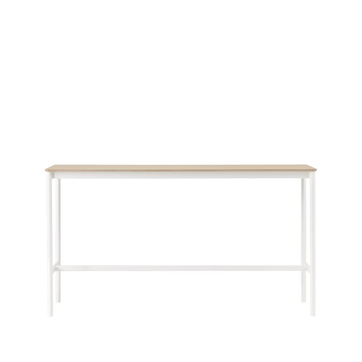 Mesa bar Base High - Carvalho, estrutura preta, compensado, L50 C190 A105 - Muuto