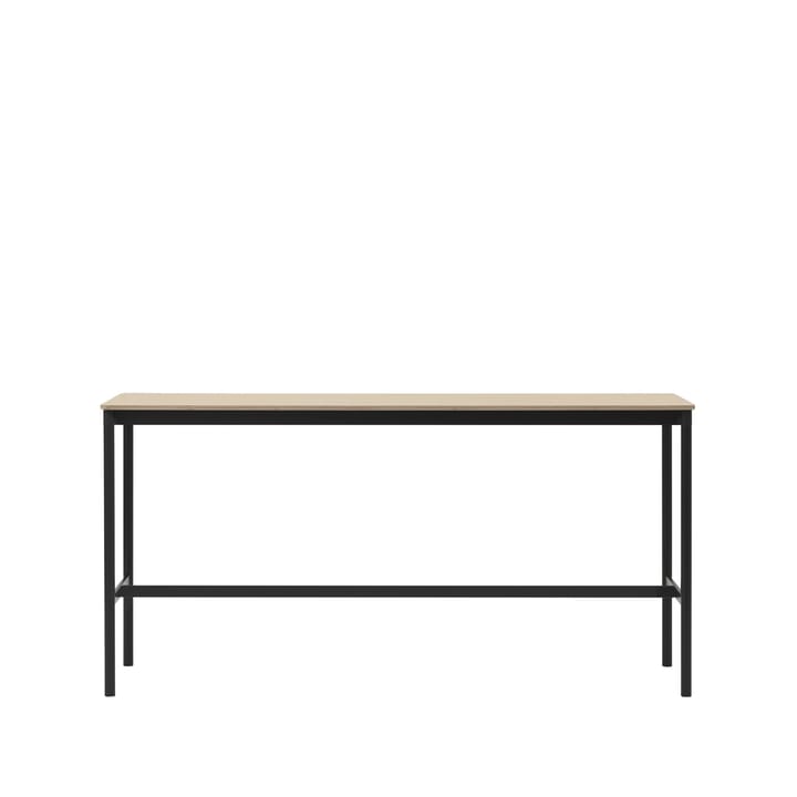 Mesa bar Base High - Carvalho, estrutura preta, compensado, L50 C190 A95 - Muuto