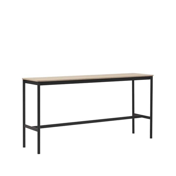 Mesa bar Base High, Carvalho, estrutura preta, compensado, L50 C190 A95 Muuto