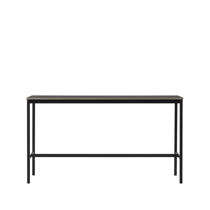 Mesa bar Base High - preto linóleo, estrutura preta, compensado, L50 C190 A105  - Muuto