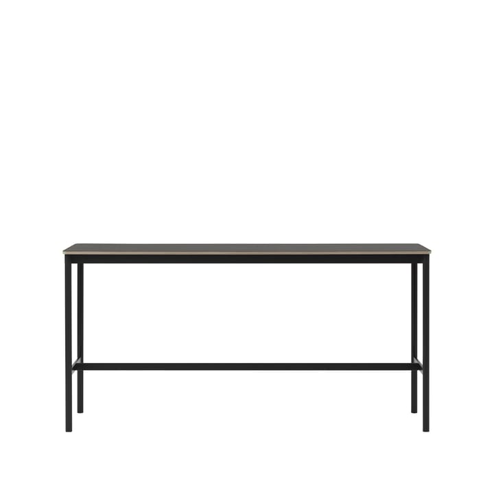 Mesa bar Base High - preto linóleo, estrutura preta, compensado, L50 C190 A95  - Muuto