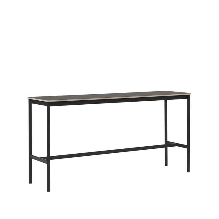 Mesa bar Base High, preto linóleo, estrutura preta, compensado, L50 C190 A95  Muuto