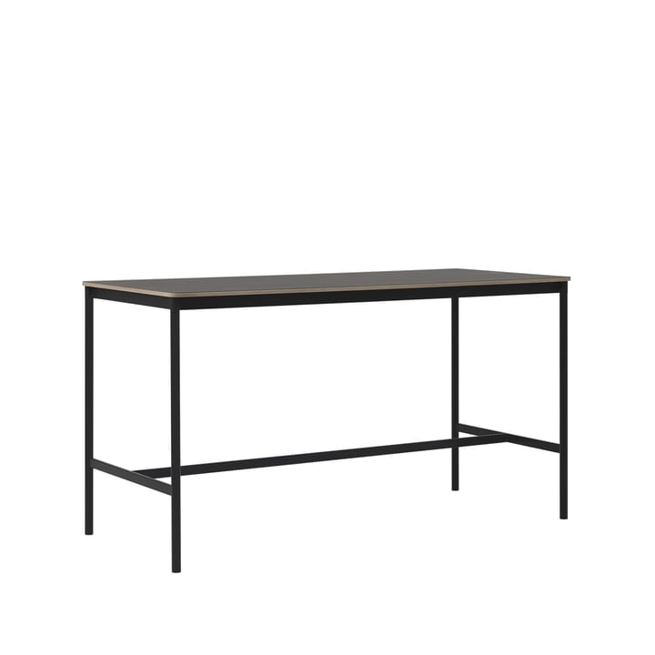 Mesa bar Base High, preto linóleo, estrutura preta, compensado, L85 C190 A105  Muuto